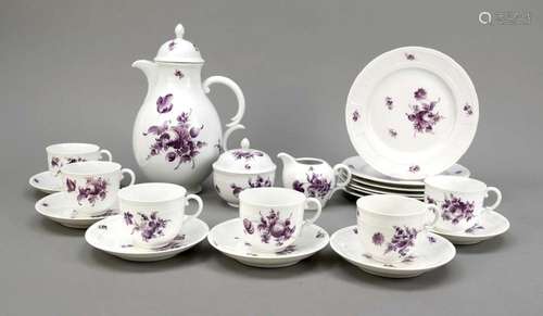 Coffee set for 6 persons, 21 pieces,