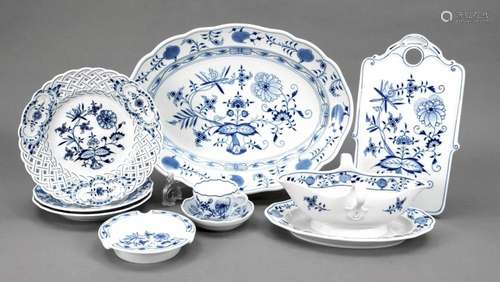 Meissen set, 9 pieces, 20th century,