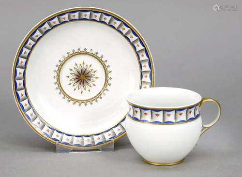 Cup and saucer, Meissen, Marcolini ma