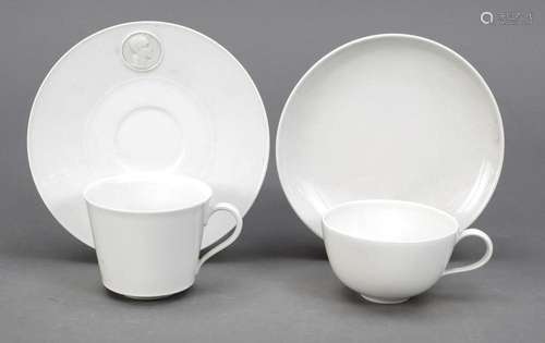 Two demitasse cups with saucers, KPM