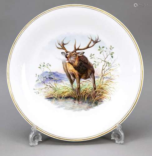 Large wall plate, Meissen, brand 1924