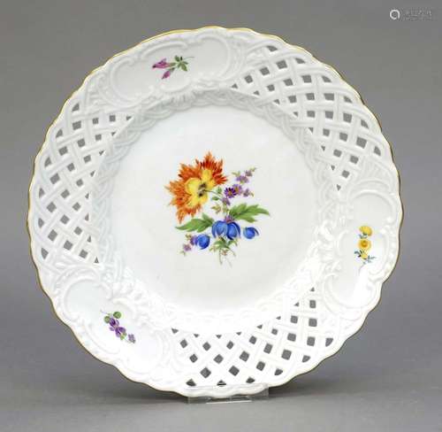 Breakthrough plate, Meissen, mark aft