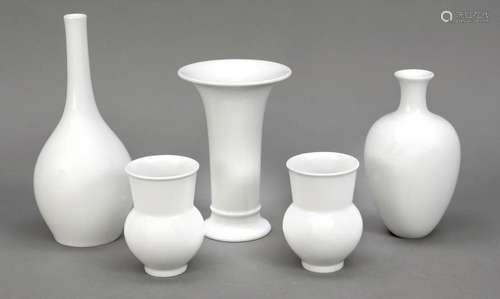 Five vases, KPM Berlin, mark 1962-199