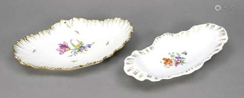 Two shell-shaped bowls, KPM Berlin, s