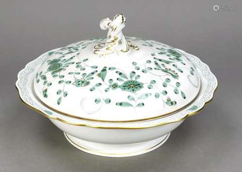 Round lidded tureen, Meissen, end of