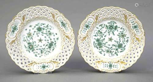 Two breakthrough plates, Meissen, aro