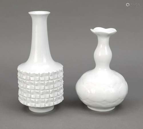 Two vases, Meissen, c. 1980, 1st choi