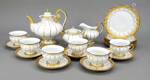 Tea service for 6 persons, 21 pieces,