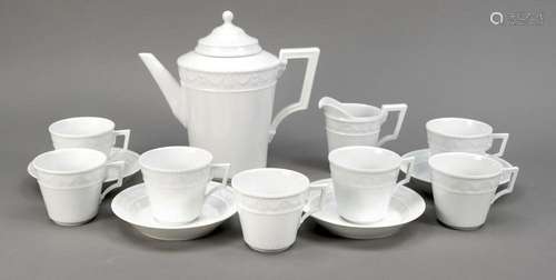 Coffee set, 9 pieces, KPM Berlin, mar