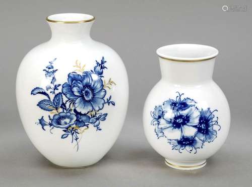 Two vases, Meissen, 1970s, 1st choice