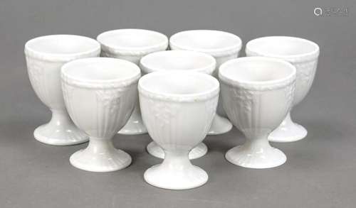 Eight egg cups, KPM Berlin, marks 196