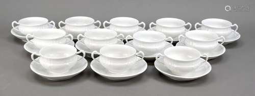 12 soup cups with saucer, KPM Berlin,