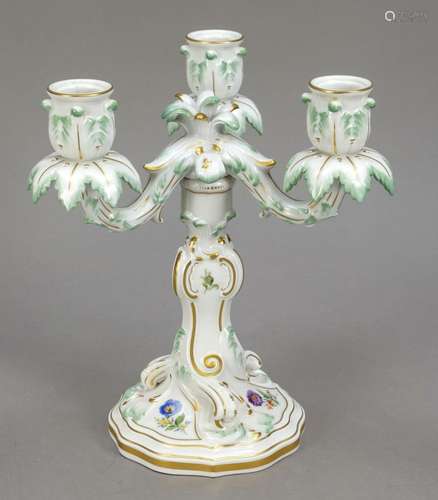 Chandelier, 3-flame, Meissen, after 1