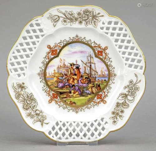 Plate with merchant ice scene, Meisse