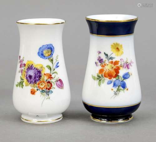 Two small vases, Meissen, after 1950,