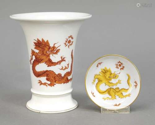 Vase and small bowl, Meissen, 1950s,