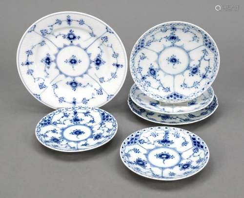 Six plates, Royal Copenhagen, 2nd hal