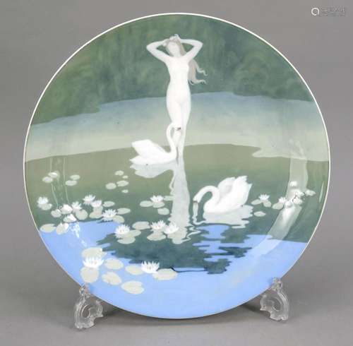 Rare Art Nouveau plate, Meissen, Knau