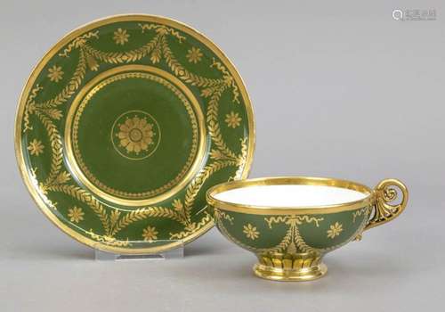 Tea cup and saucer, Sevres, mark Char