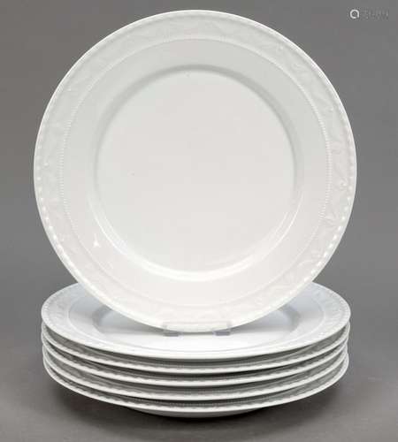 Six large dinner plates, KPM Berlin,