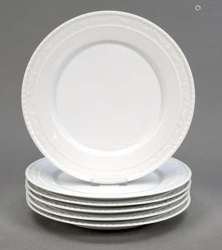 Six large dinner plates, KPM Berlin,