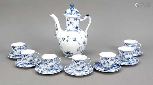 Seven demitasse cups with saucers, Ro