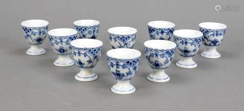 Ten egg cups, Royal Copenhagen, 2nd h