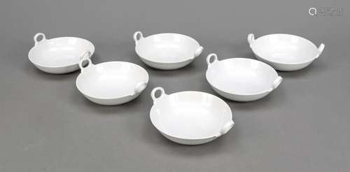 Six ring-handled bowls, KPM Berlin, v