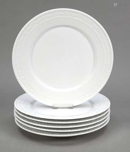 Six dinner plates, KPM Berlin, variou