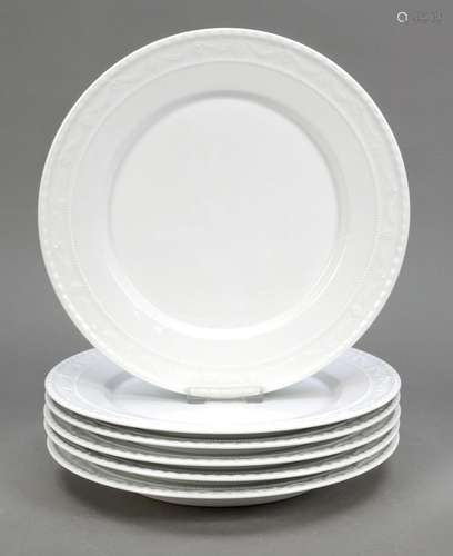 Six dinner plates, KPM Berlin, marks