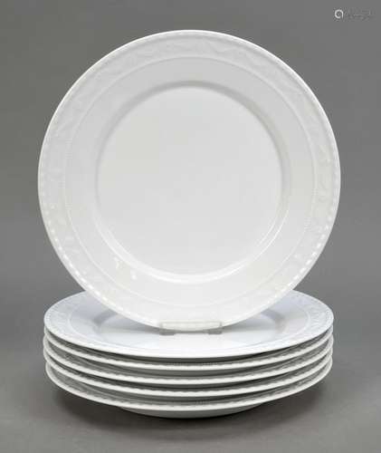 Six dinner plates, KPM Berlin, variou