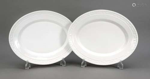 Pair of large serving plates, KPM Ber