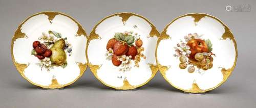 Three fruit plates, Fürstenberg, 20th