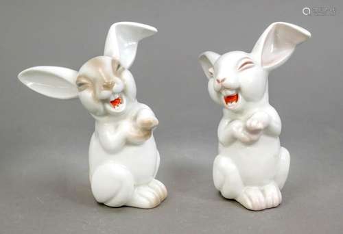 Two laughing rabbits, Rosenthal, 20th