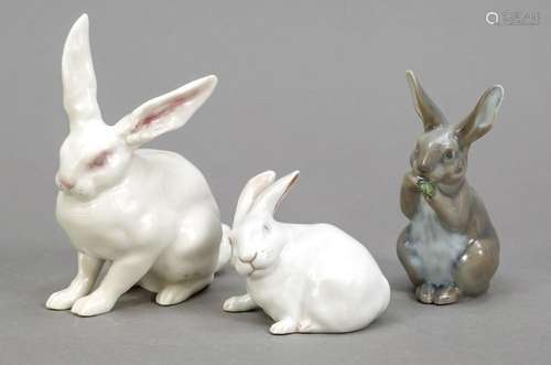 Set of three hares, white hare, Hutsc