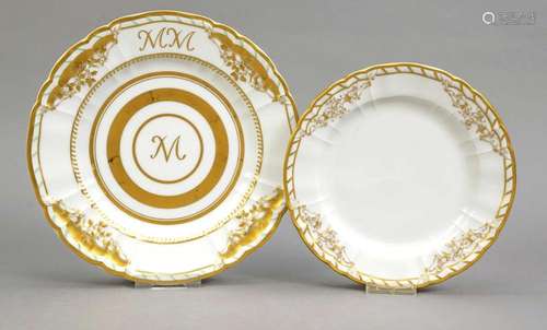 Two plates, KPM Berlin, 20th century,