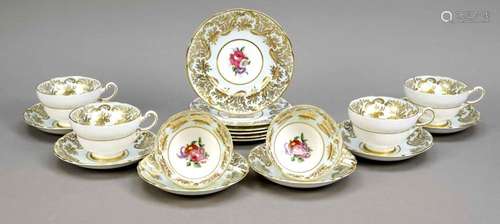 Six tea sets, 18 pieces, Paragon, Eng