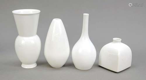 Four vases, KPM Berlin, 20th c., 2nd