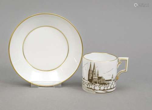 View cup with saucer, KPM Berlin, mar