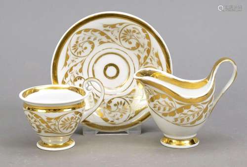 Demitasse with saucer and creamer, KP