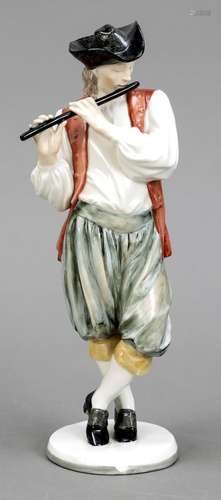 Flute player, Nymphenburg, mark 1950-