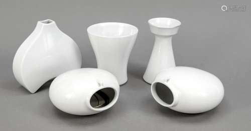 Five vases, KPM Berlin, marks after 1