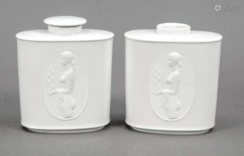 Pair of tea caddies, KPM Berlin, stam