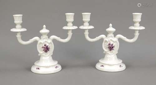 Pair of candlesticks, 2-flame, Nymphe