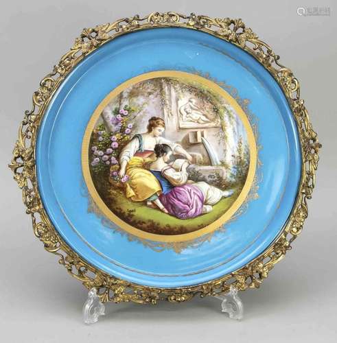 Round plate in sevres style, France,