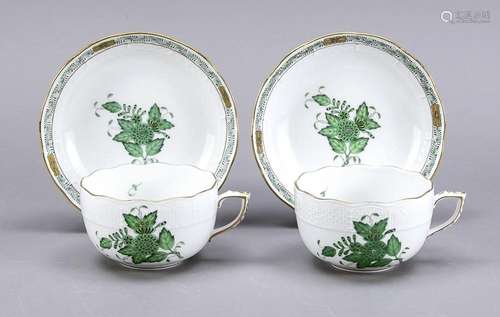 Two tea cups with saucer, Herend, mar