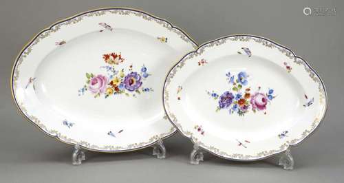 Two oval serving bowls, KPM, mark 187