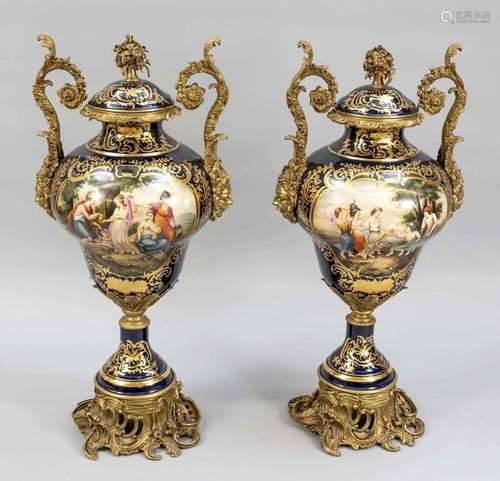 Pair of monumental floor vases in the