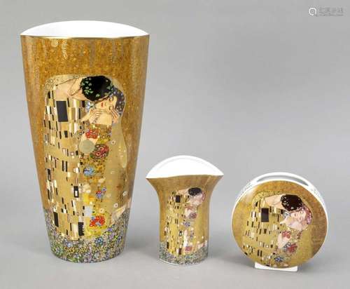 Three vases with decor after Gustav K