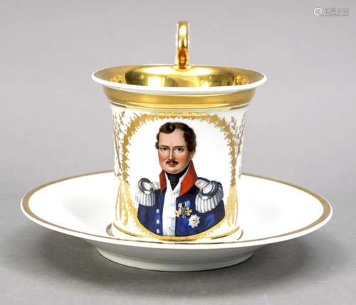 Portrait cup and saucer, 19th century